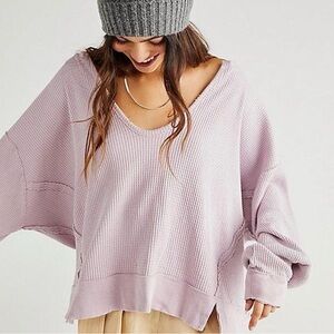 We The Free Ribbed Knit Sweater in Mauve